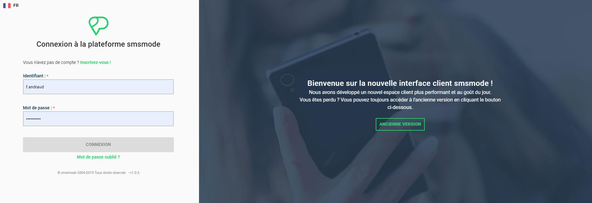 smsmode-connexion
