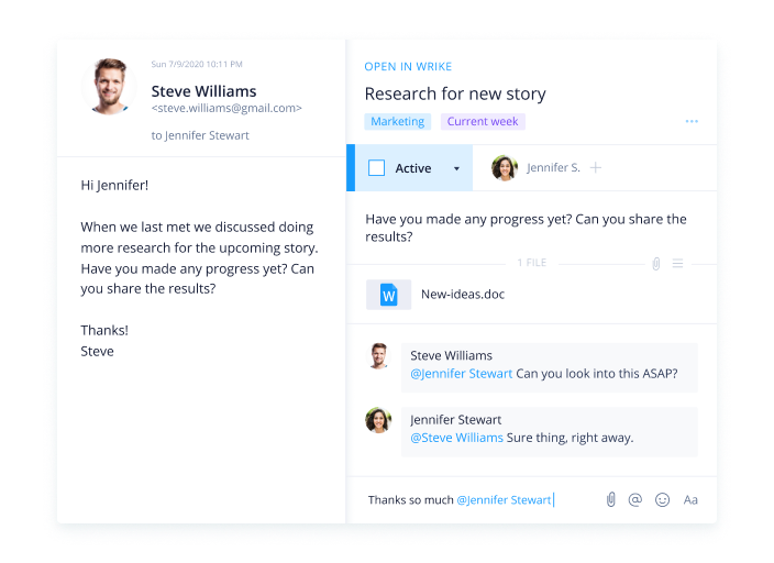 Wrike-Task view Outlook
