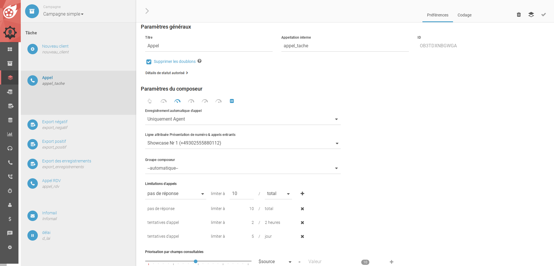 Dialfire - Vielfältige Einstellungsmöglichkeiten zu Priorisierung etc.