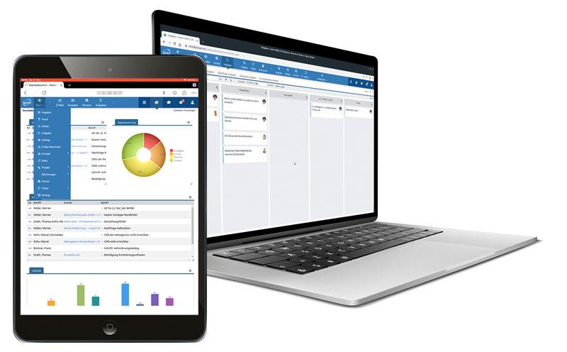 TecArt - TecArt CRM Pro iPad+MacBook Ansicht