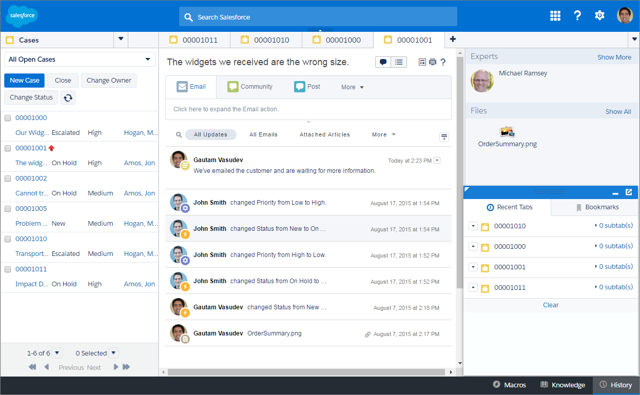Salesforce Service Cloud eingehende Anfragen