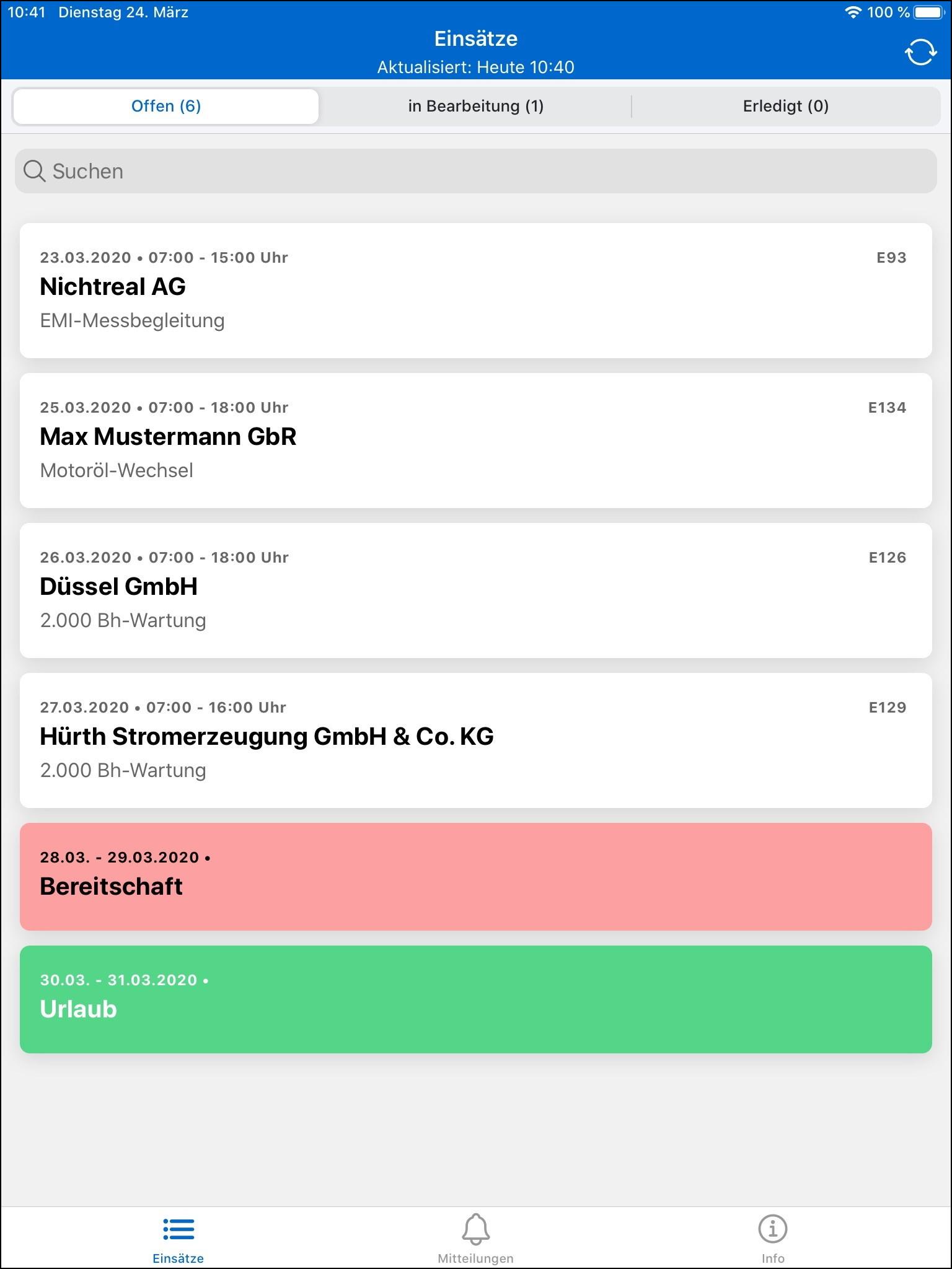 Einsatzübersicht (Mobile-App) Einsatzübersicht (Mobile-App)