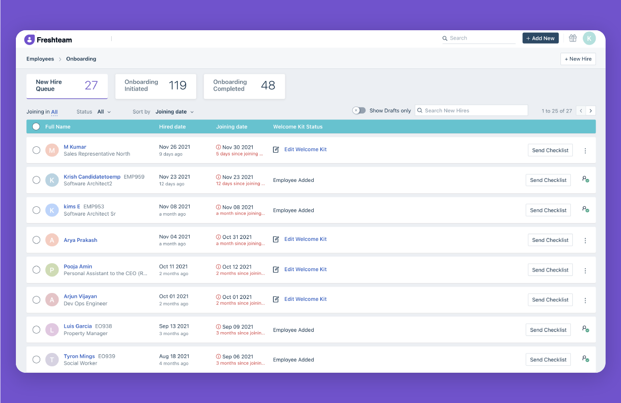 Onboarding checklist