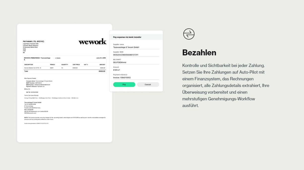 Payhawk - Bezahlen mit SEPA und Faster Payments