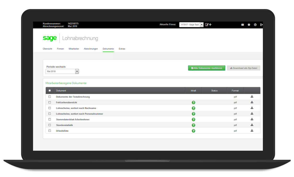 Sage Business Lohnabrechnung-mitarbeiter dokumente Sage Business Lohnabrechnung-mitarbeiter dokumente