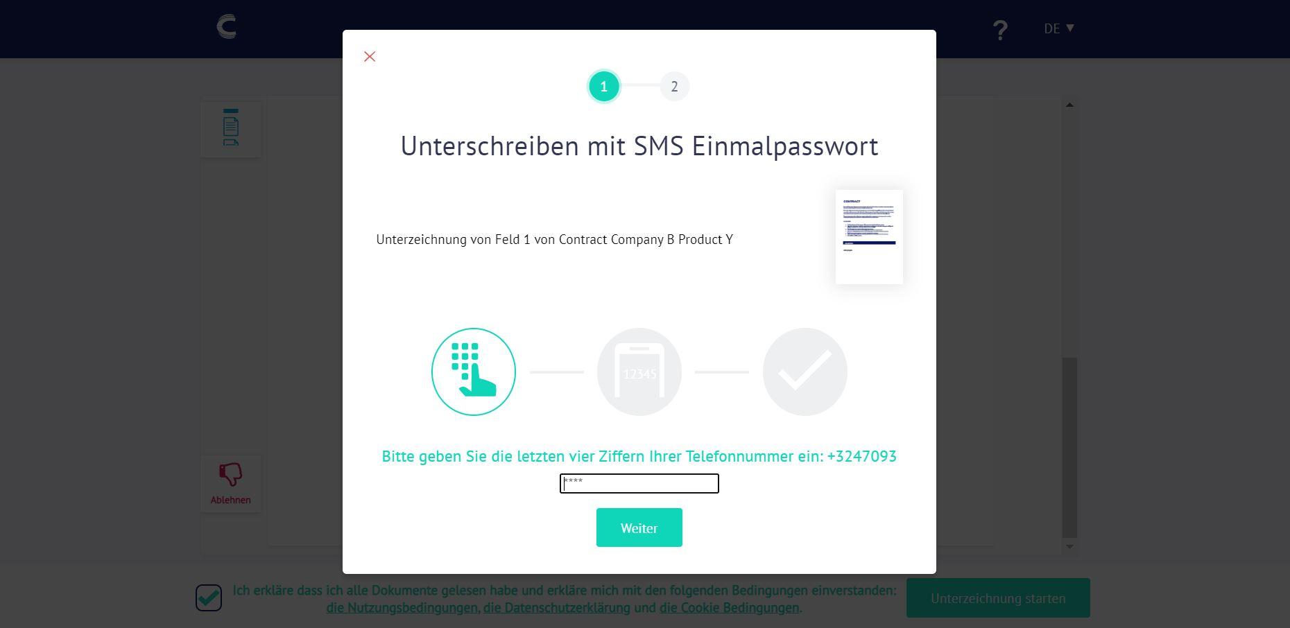 Connective eSignatures - SMS