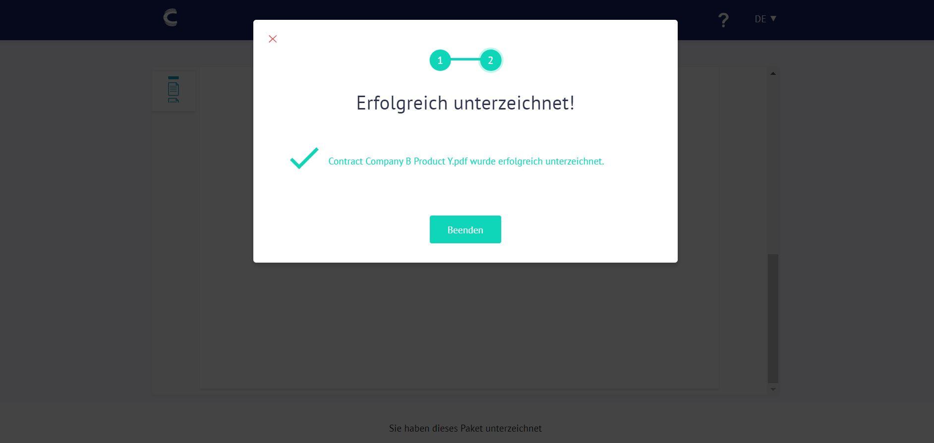 Connective eSignatures - Unterzeichnet