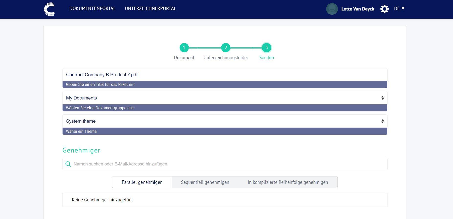 Connective eSignatures - Senden