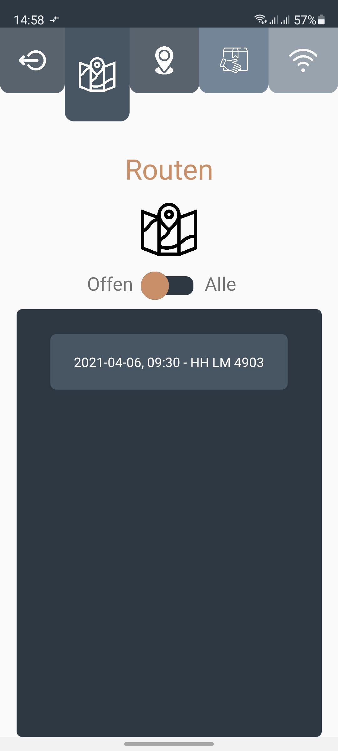 LastMile - Routenübersicht in der Delivery-App