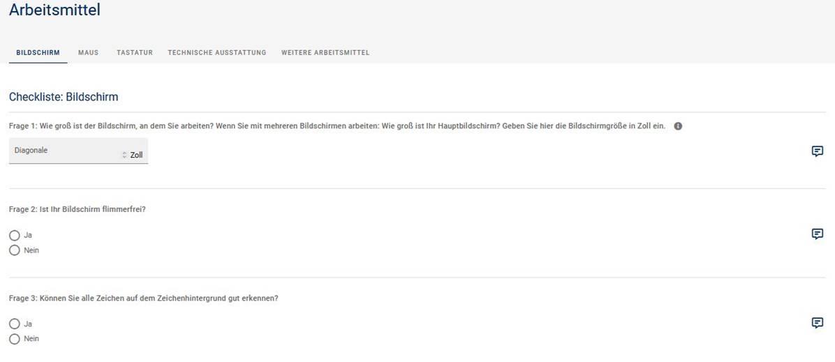 Checklisten-Manager Homeoffice - Ansicht Checkliste Arbeitsmittel Checklisten-Manager Homeoffice - Ansicht Checkliste Arbeitsmittel