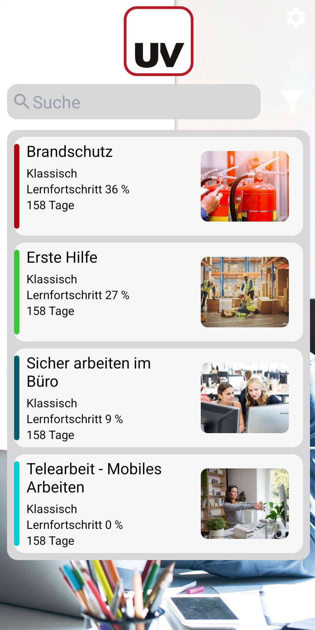 Mobile-Campus - Themenübersicht in der App Mobile-Campus - Themenübersicht in der App