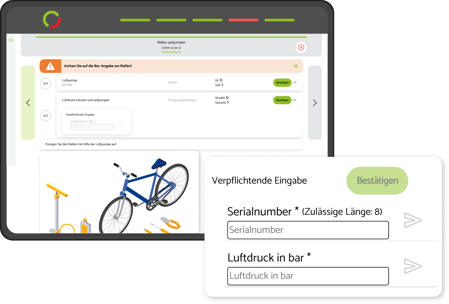 SETAGO - Traceability of process data 
- Continuous log of the work process 
- Data export in different formats 
- Feedback function with email notification