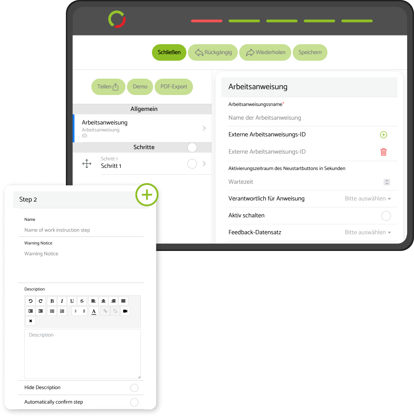 SETAGO - Create quickly and easily with a modular system 
- Mobile upload of media such as videos and images 
- Own file bank for fast data element insertion 
- Share changes in real time 
- Setting user and group accesses
