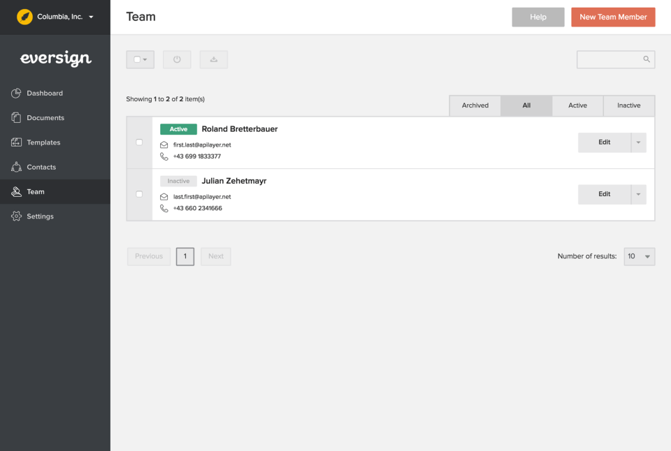 Xodo Sign (formerly eversign) - eversign-Bildschirm-1